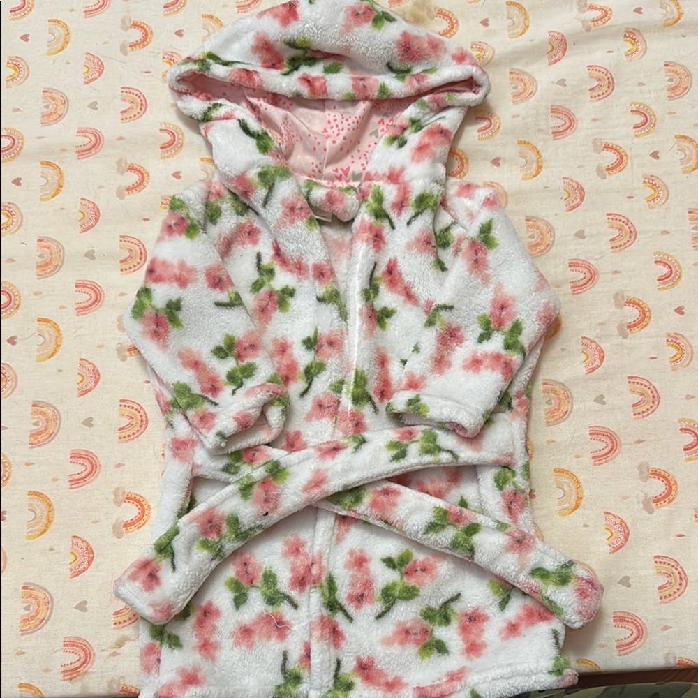 Floral Kids Pajama Robe - Pink and Green